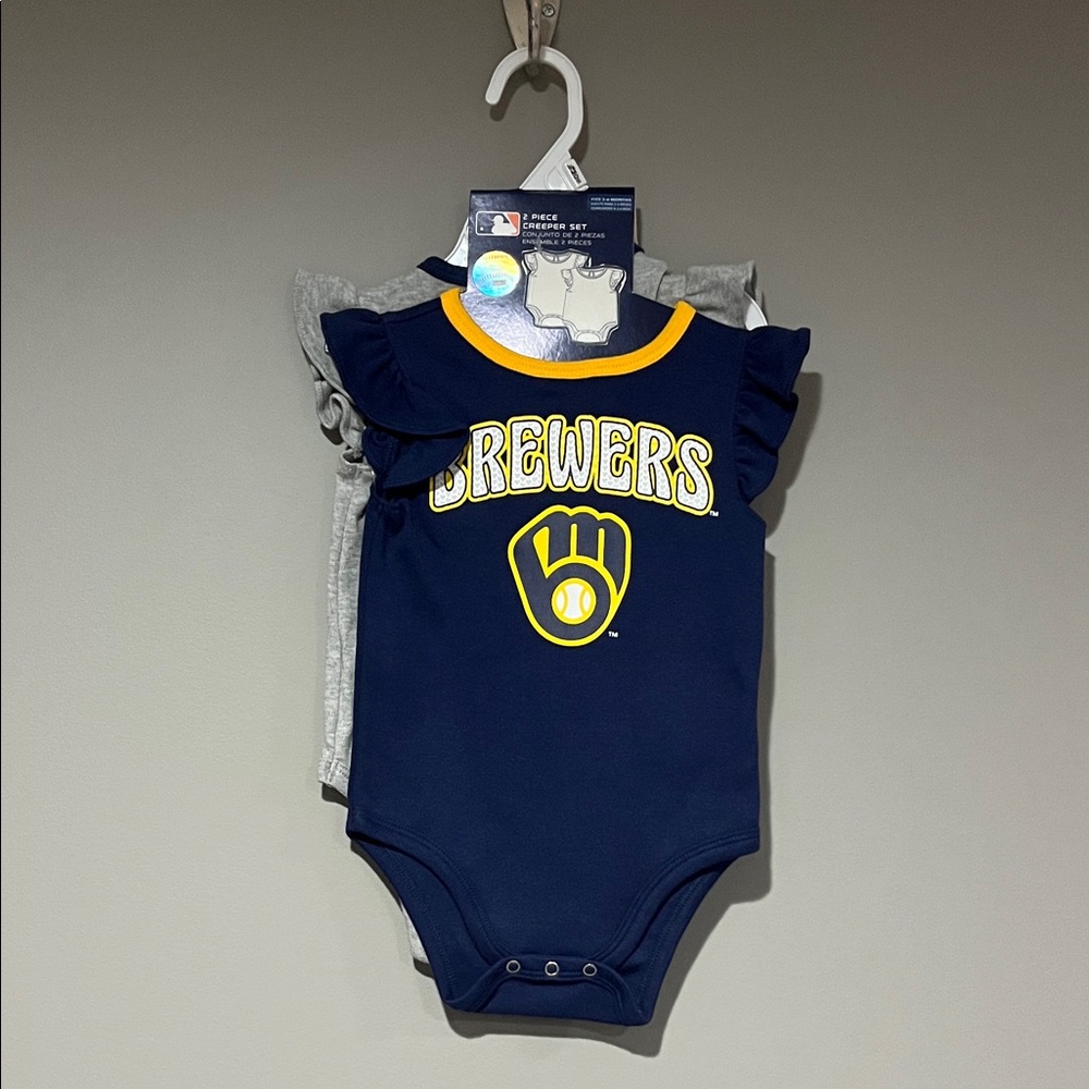 Brewers 2pc Baby Bodysuit Set